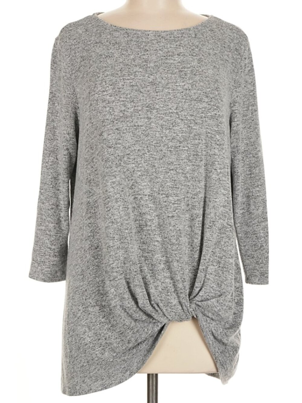 Gibson Gray Pullover Sweater Size M  with knotted front  so soft!